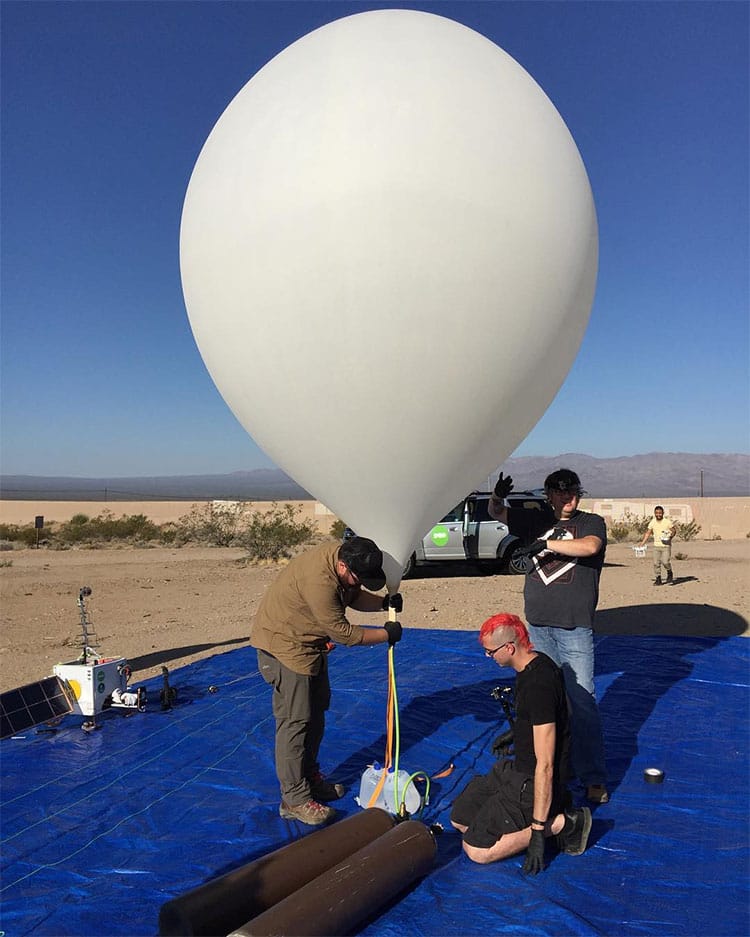 Filling the weather balloon