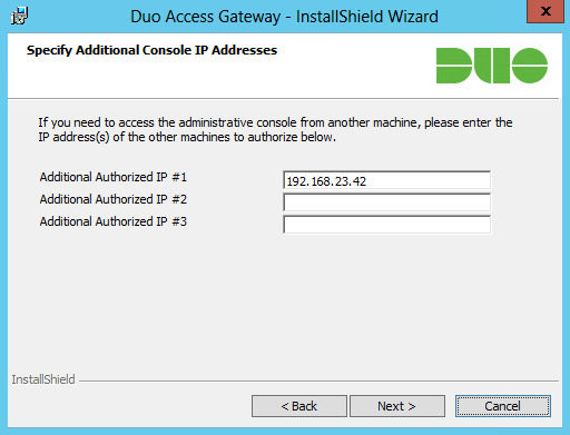 Duo Access Gateway Installation - Host