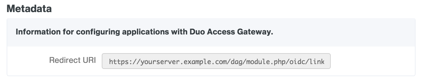 Duo Access Gateway Google Redirect URI