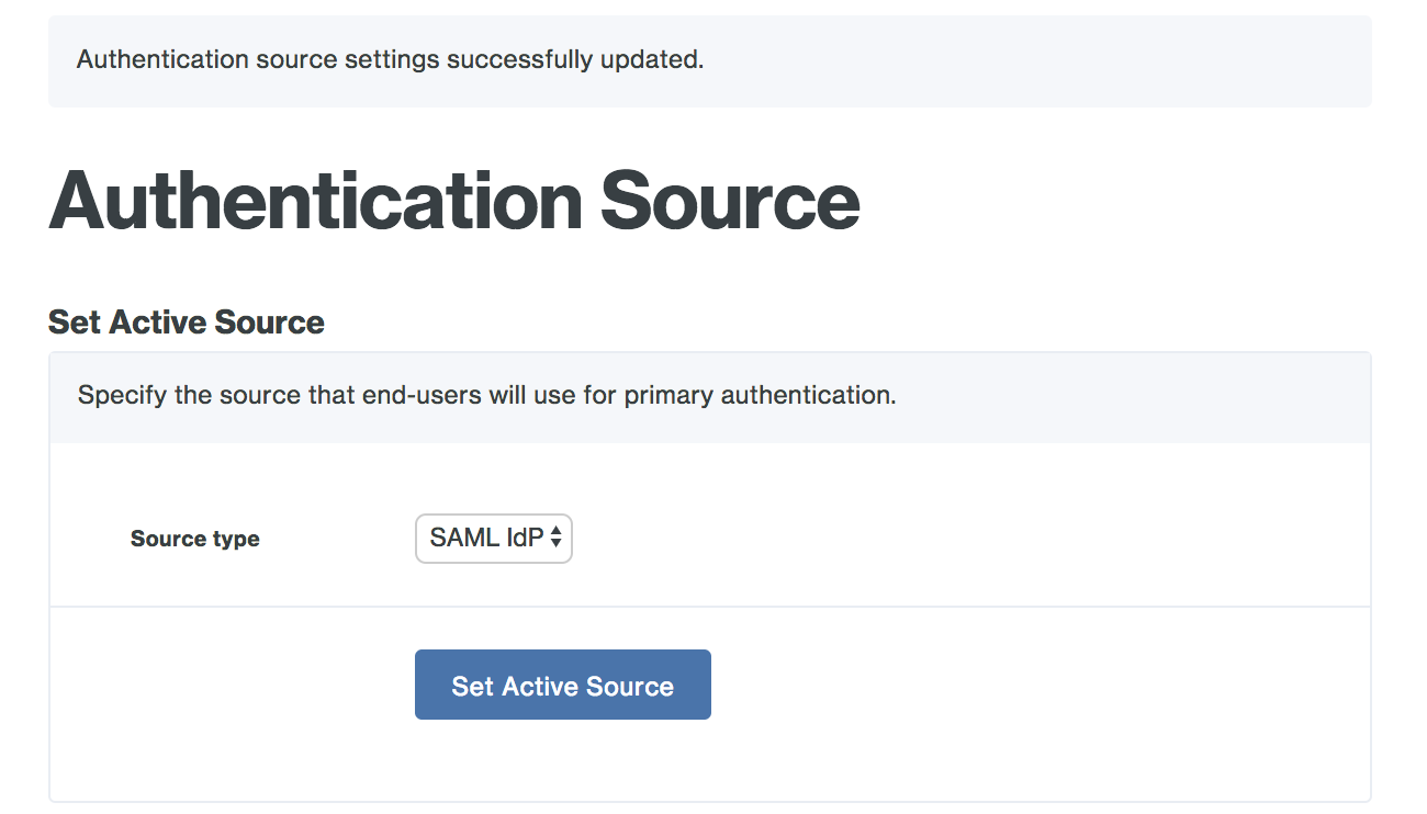 SAML Configuration Success