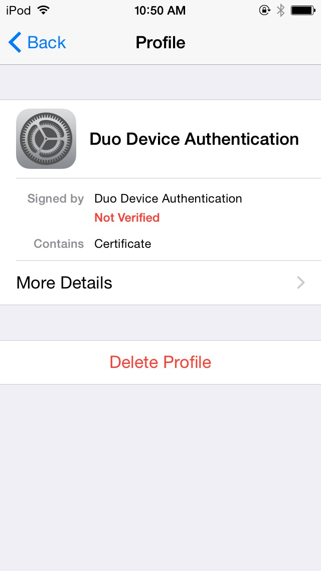 Duo iOS Certificate Verification