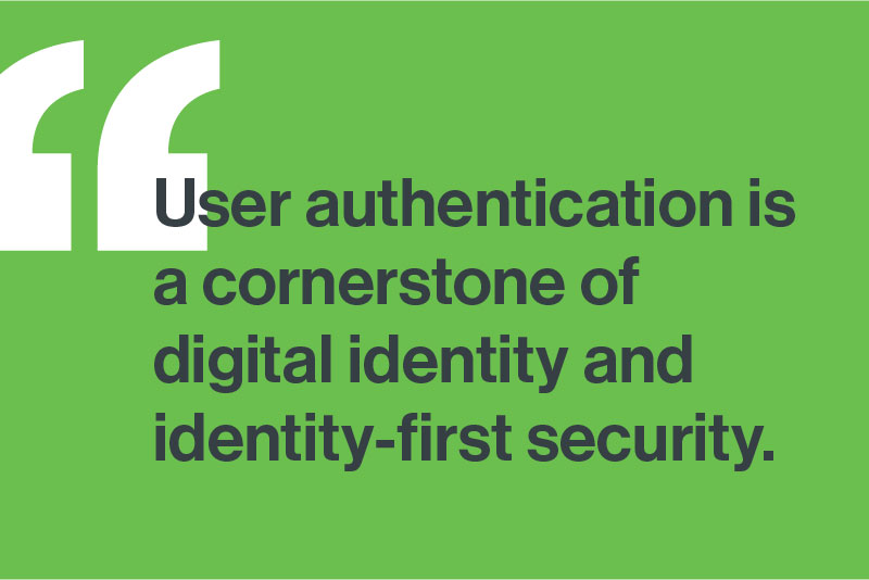 An image that contains a quote from Gartner's IAM Leaders Guide on user authentication